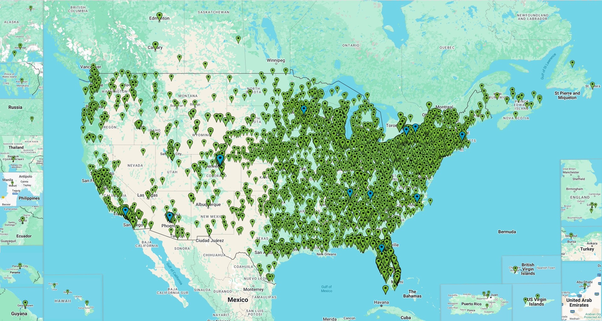 Customer Locations Map